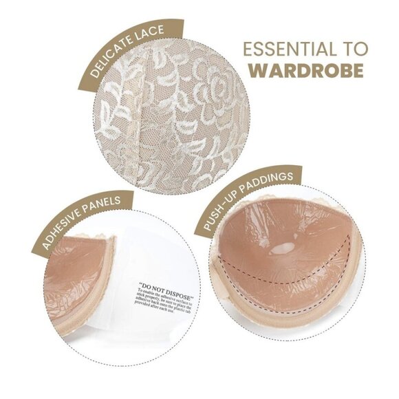 Strapless Backless Push Up Adhesive Reusable Seamless Invisible Bra for Women DD - Picture 3 of 13